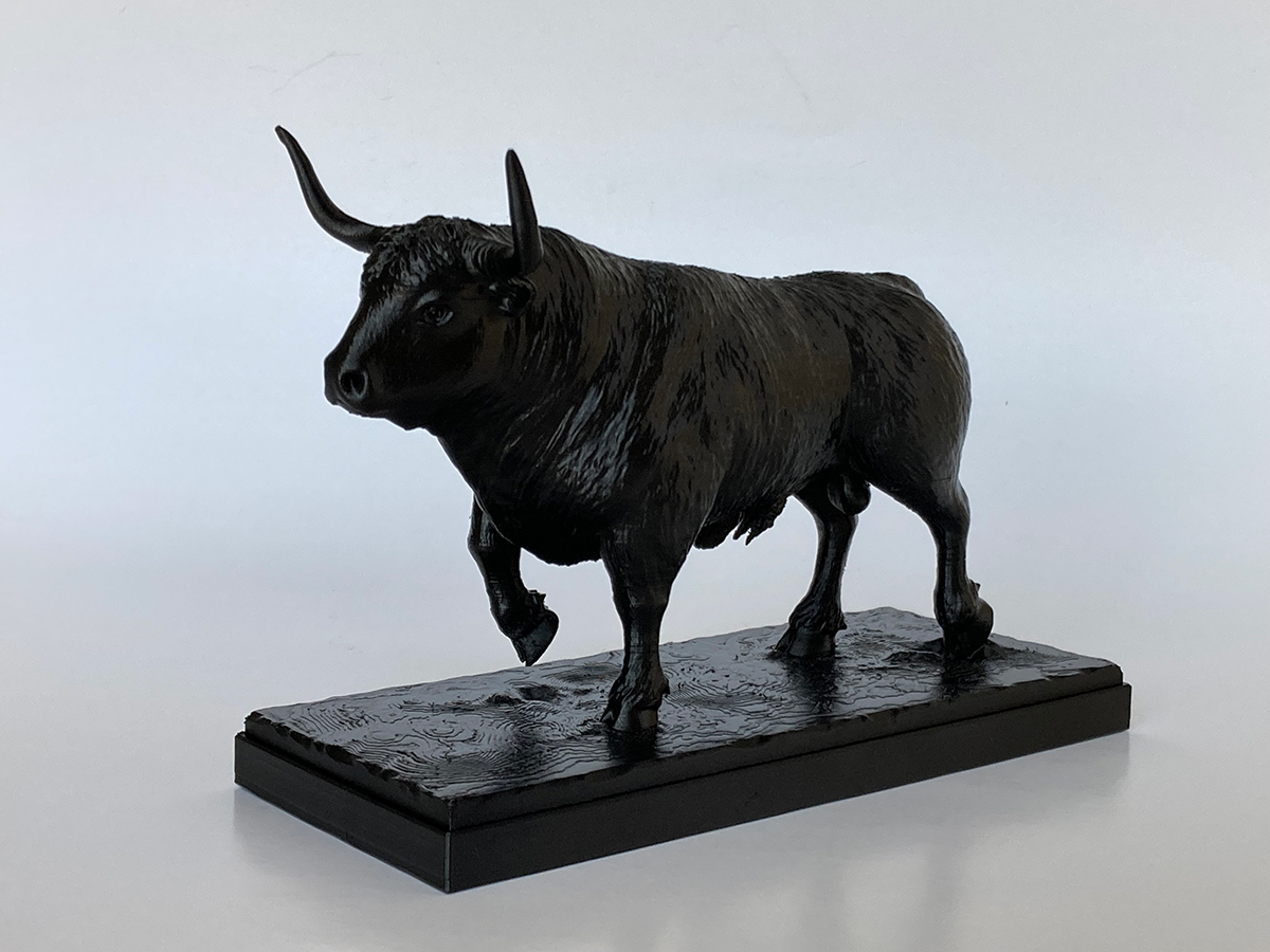 3D Printed Bull Statuette. 3D printing on demand.